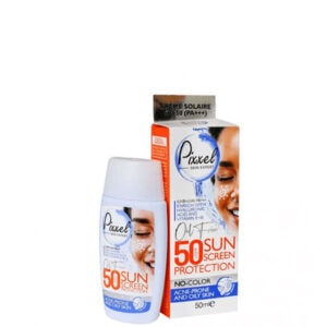 ضدآفتاب بی رنگ پیکسل پوست چرب و جوش دار spf50