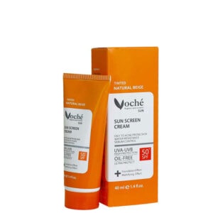 ضدآفتاب وچه رنگ بژ طبیعی پوست چرب SPF 50