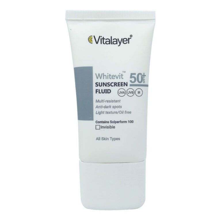 ضد آفتاب ویتالیر و ضد لک spf 50 بی رنگ WHITEVIT حجم 50