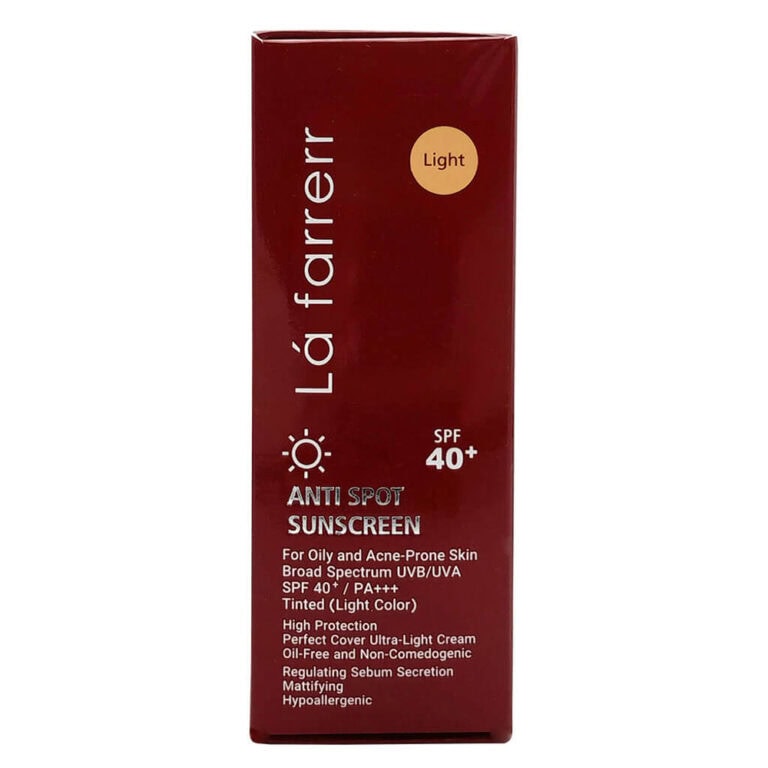 ضدآفتاب رنگی لافارر پوست چرب spf 40