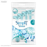 تیغ اصلاح یک‌بارمصرف ژیلت Simply Venus بسته ۴ عددی