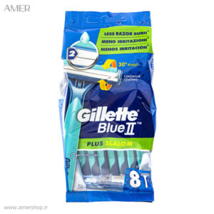 تیغ اصلاح ژیلت Blue II Plus Slalom بسته ۸ عددی