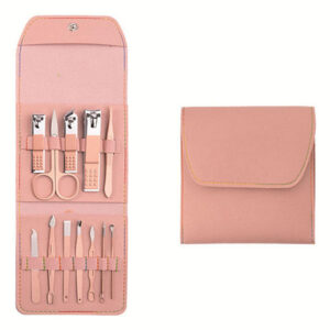 ست مانیکور و پدیکور کیف چرمی 12 عددی