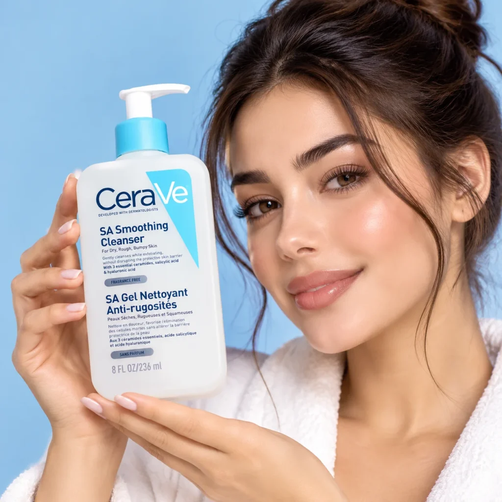 ژل شستشوی سراوی CeraVe SA Smoothing Cleanser حجم 236 صاف‌کننده و نرم‌کننده پوست زبر و خشک