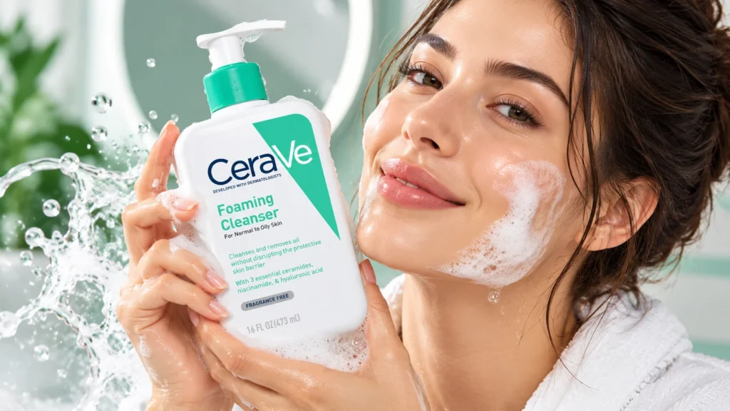 فوم شستشوی صورت سراوی پوست نرمال تا چرب CeraVe Foaming Facial Cleanser