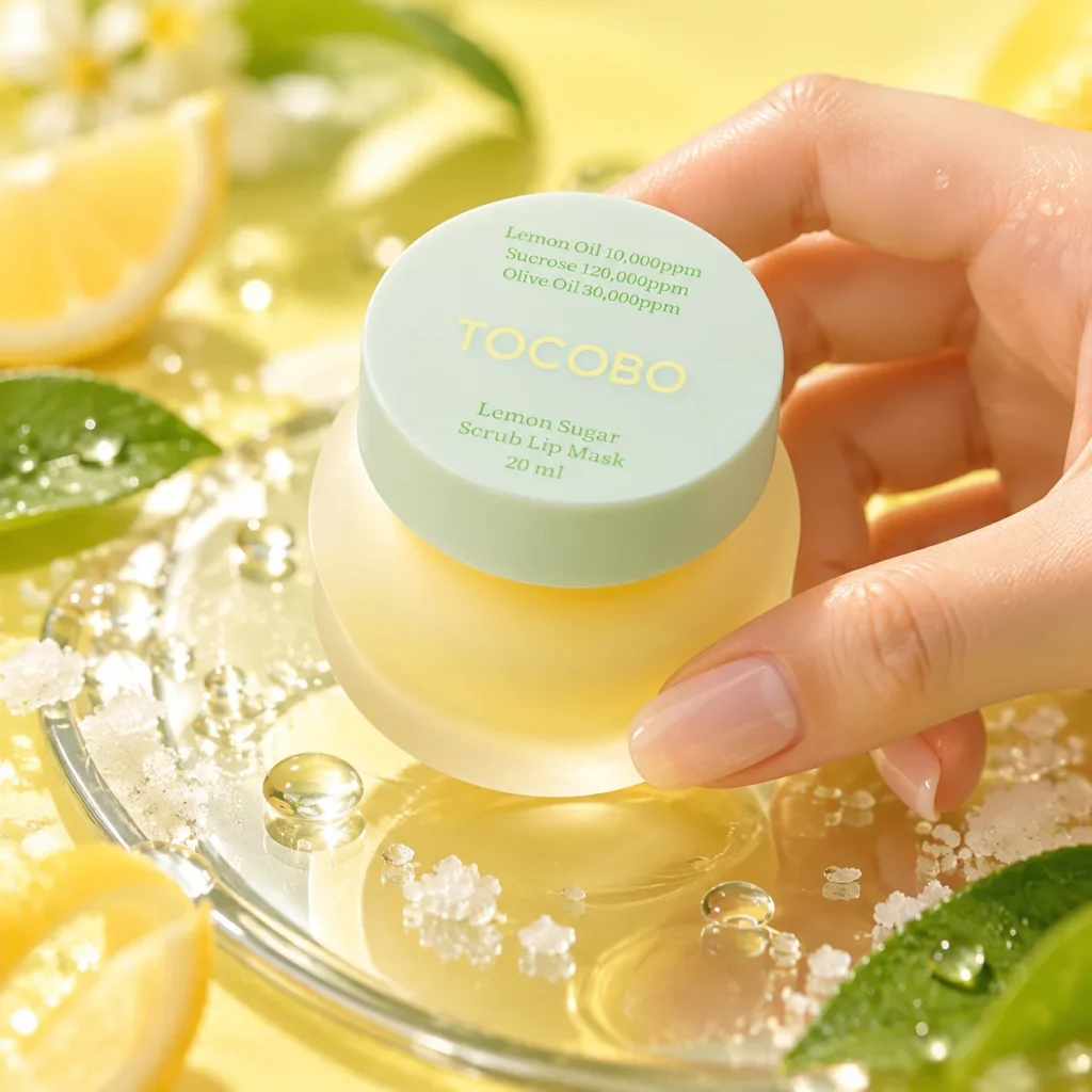ماسک اسکراب لب لیمو شکر توکوبو TOCOBO Lemon Sugar Scrub Lip Mask حجم ۲۰ میلی‌لیتر