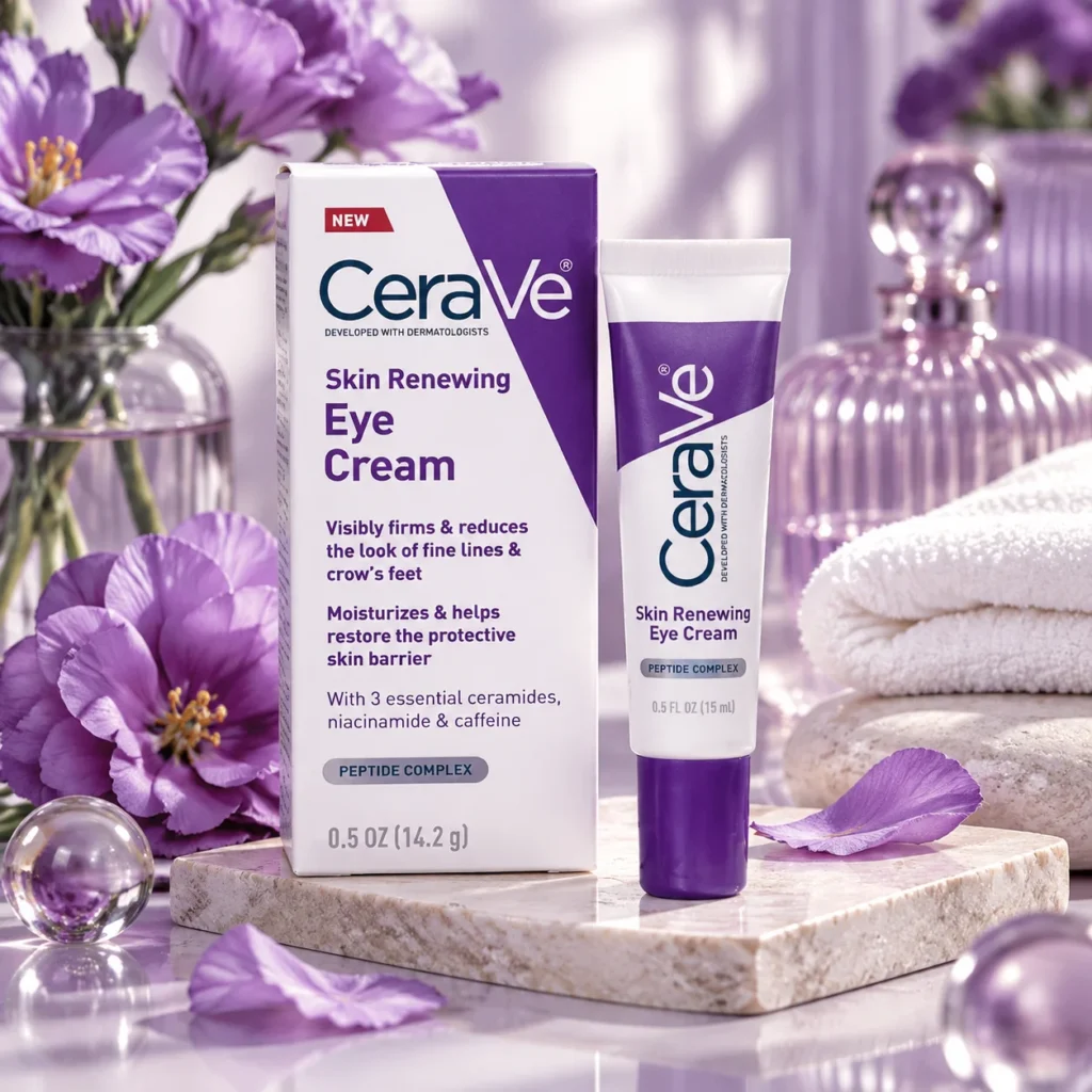 کرم دور چشم ضد چروک و بازسازی کننده سراوی Skin Renewing Eye Cream حجم 14.2 گرم؛ آبرسان، جوانساز و تقویت‌کننده پوست دور چشم