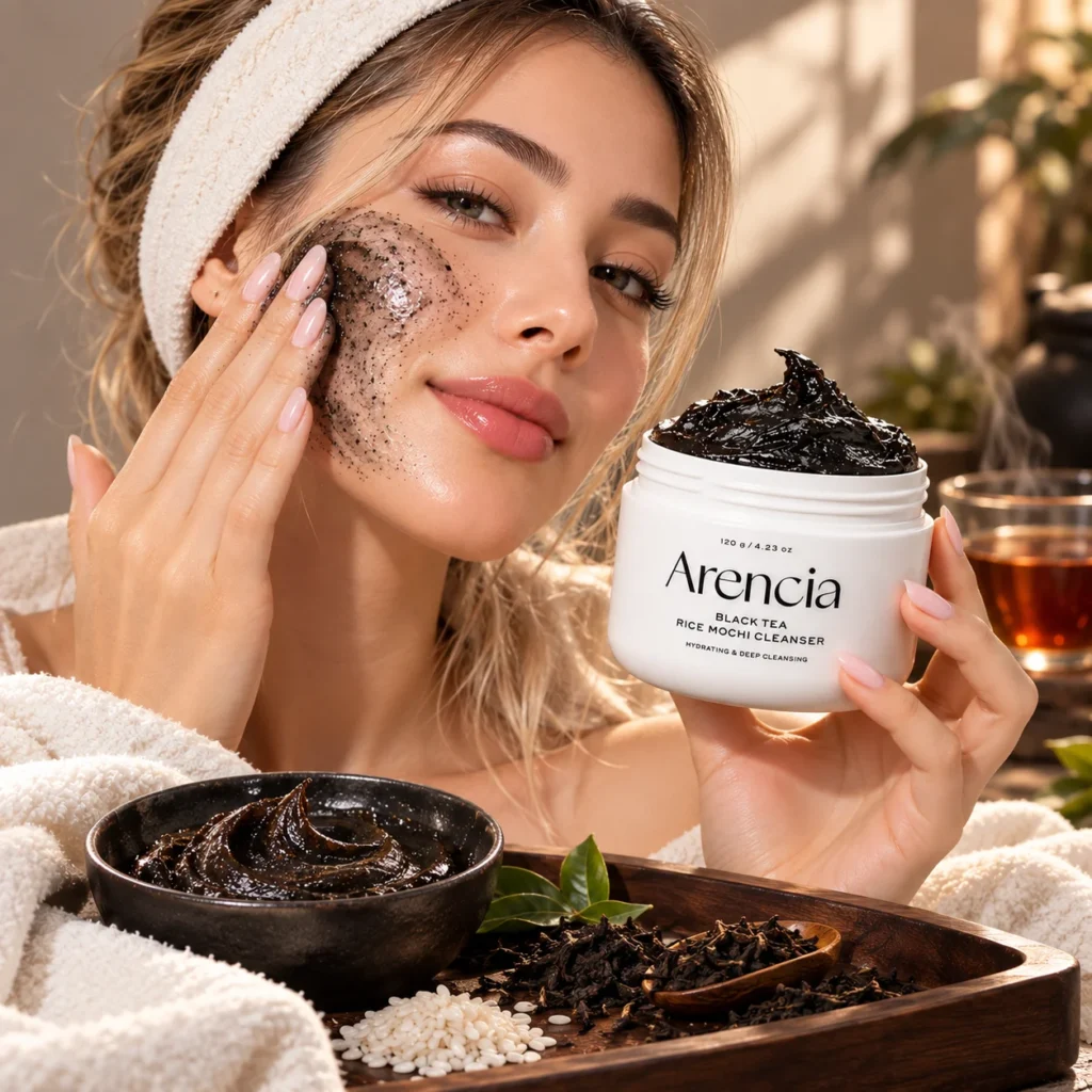 شوینده فومی موچی صورت آرنسیا چای سیاه Black Tea Rice Mochi Cleanser حجم 120 گرم