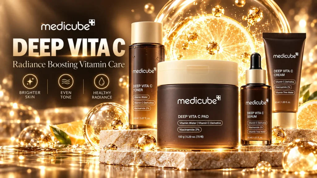 پد روشن کننده ویتامین سی مدیکیوب Medicube Deep Vita C Pad حاوی نیاسینامید ۲٪،