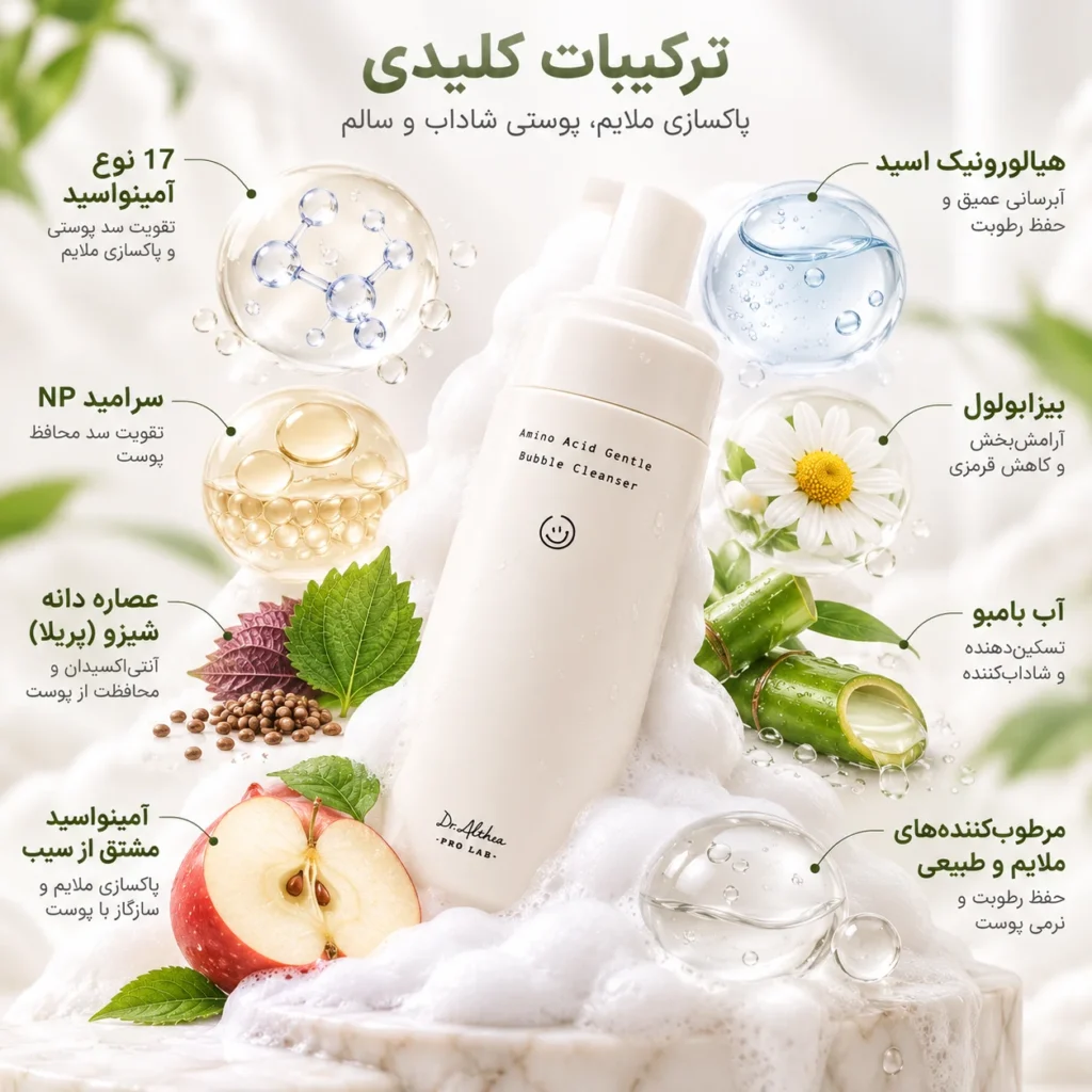 فوم شستشوی حبابی آمینو اسید دکتر آلتیا Dr. Althea Amino Acid Gentle Bubble Cleanser