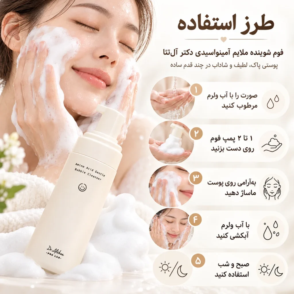 فوم شستشوی حبابی آمینو اسید دکتر آلتیا Dr. Althea Amino Acid Gentle Bubble Cleanser
