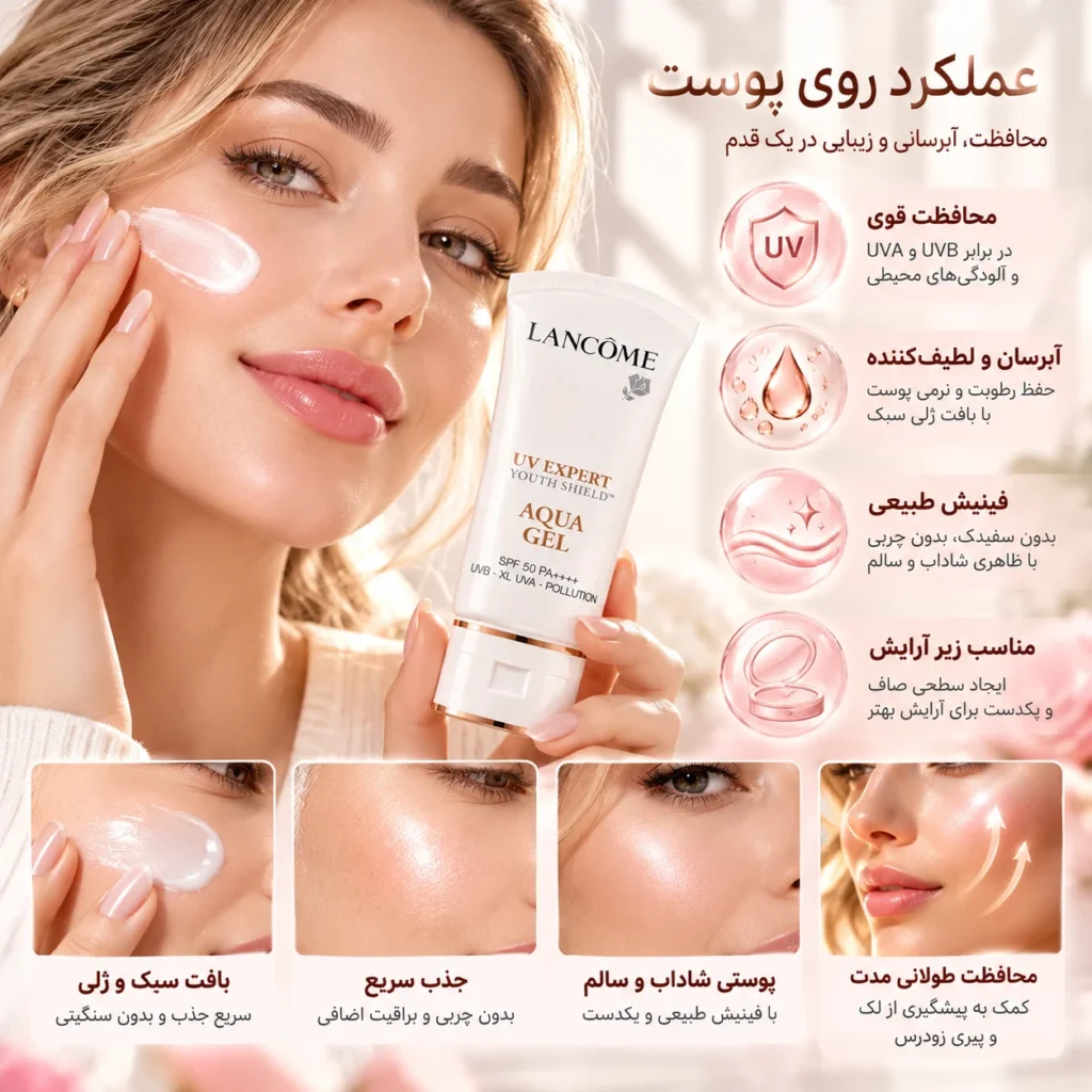 کرم ضد آفتاب آکوا ژل لانکوم UV Expert Youth Shield Aqua Gel SPF50 PA