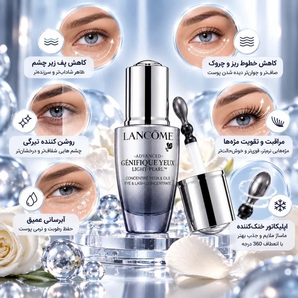 سرم دور چشم و مژه لانکوم Advanced Génifique Yeux Light-Pearl حجم 20 میلی‌لیتر