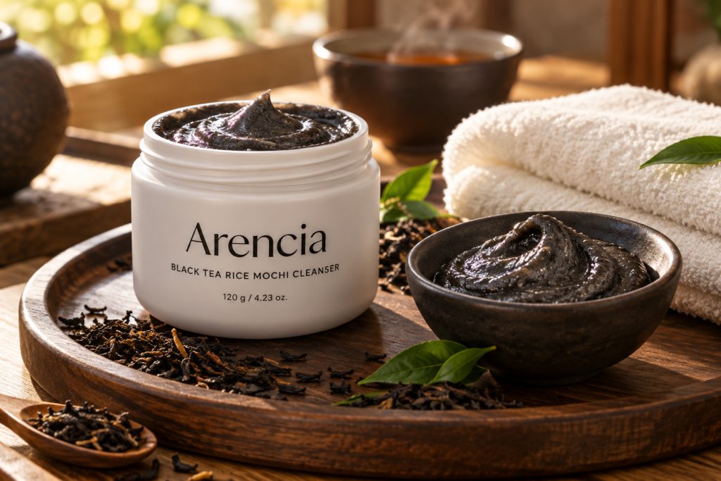 شوینده فومی موچی صورت آرنسیا چای سیاه Black Tea Rice Mochi Cleanser حجم 120 گرم