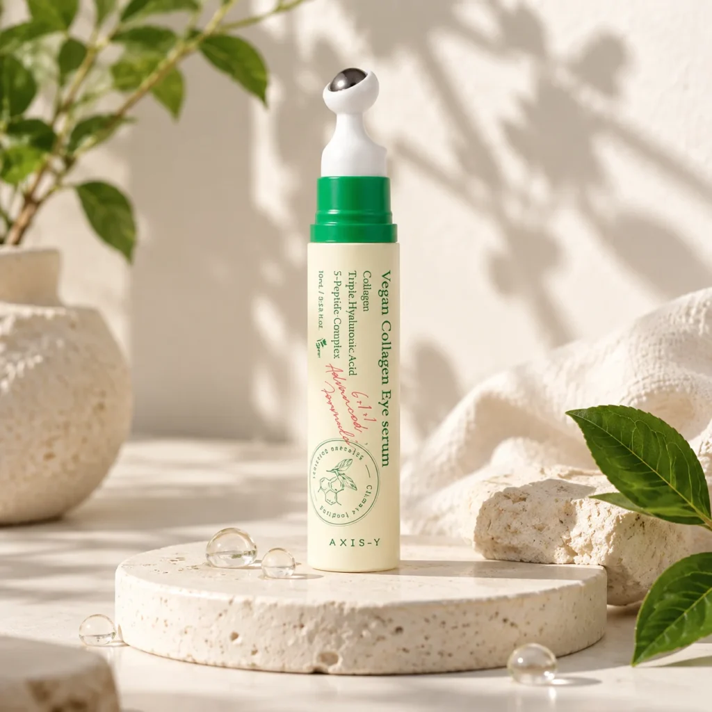 سرم دور چشم کلاژن وگان اکسیس وای AXIS-Y Vegan Collagen Eye Serum حجم ۱۰ میلی‌لیتر؛ مراقبت چندمنظوره برای جوان‌تر دیده شدن پوست دور چشم