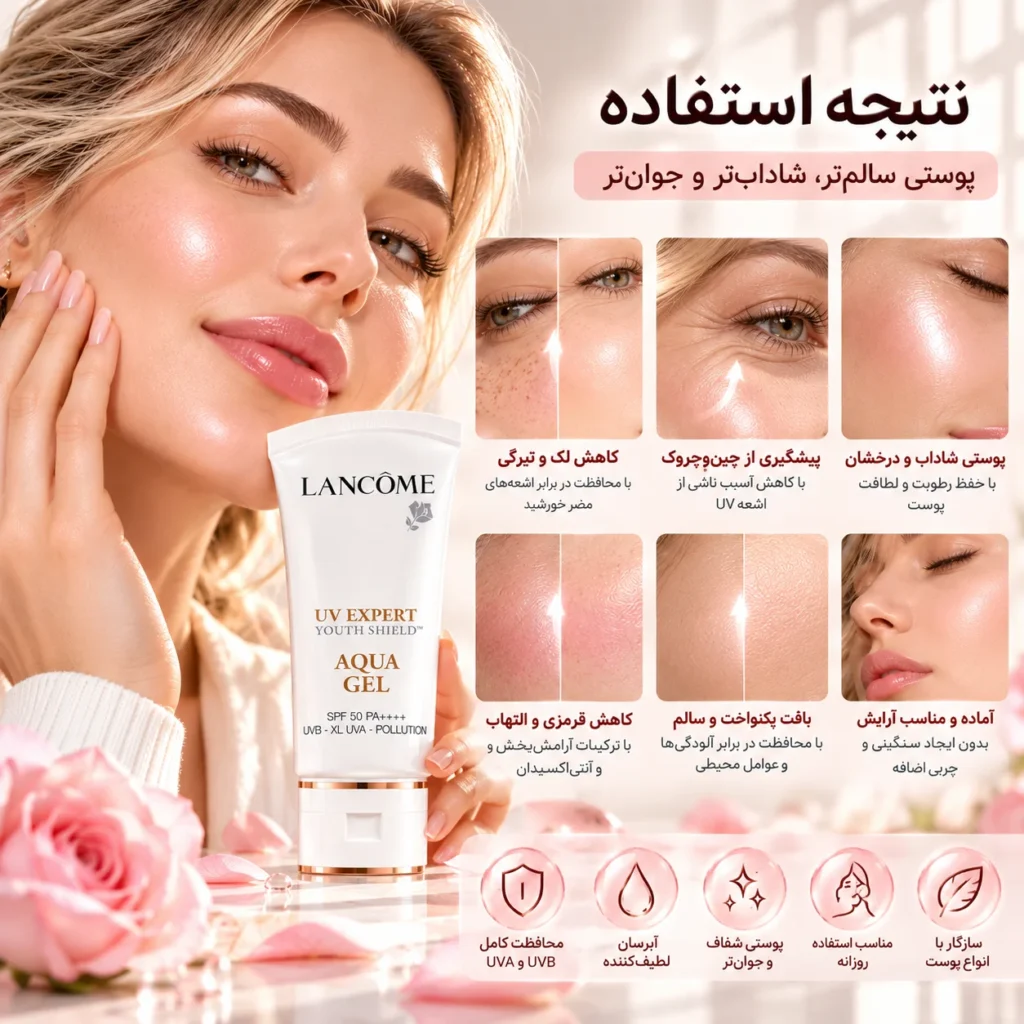 کرم ضد آفتاب آکوا ژل لانکوم UV Expert Youth Shield Aqua Gel SPF50 PA