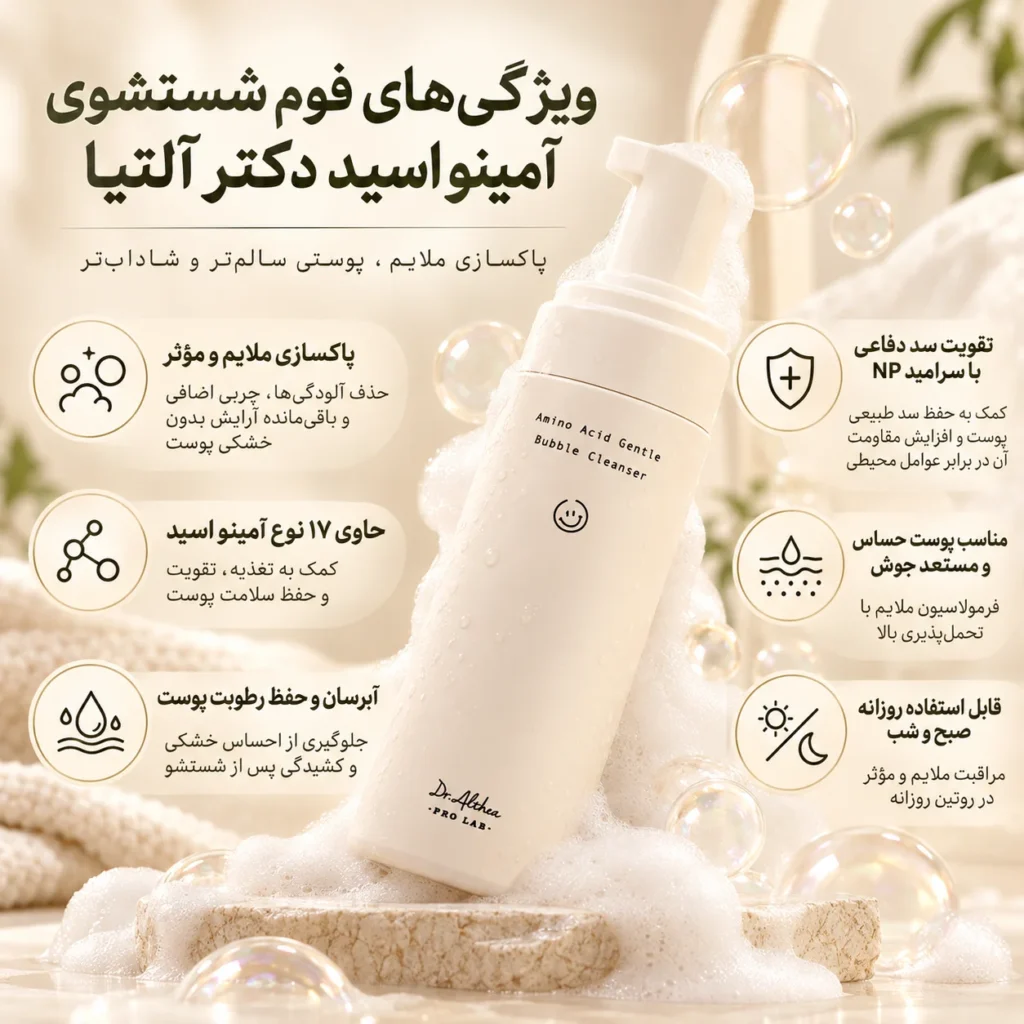 فوم شستشوی حبابی آمینو اسید دکتر آلتیا Dr. Althea Amino Acid Gentle Bubble Cleanser