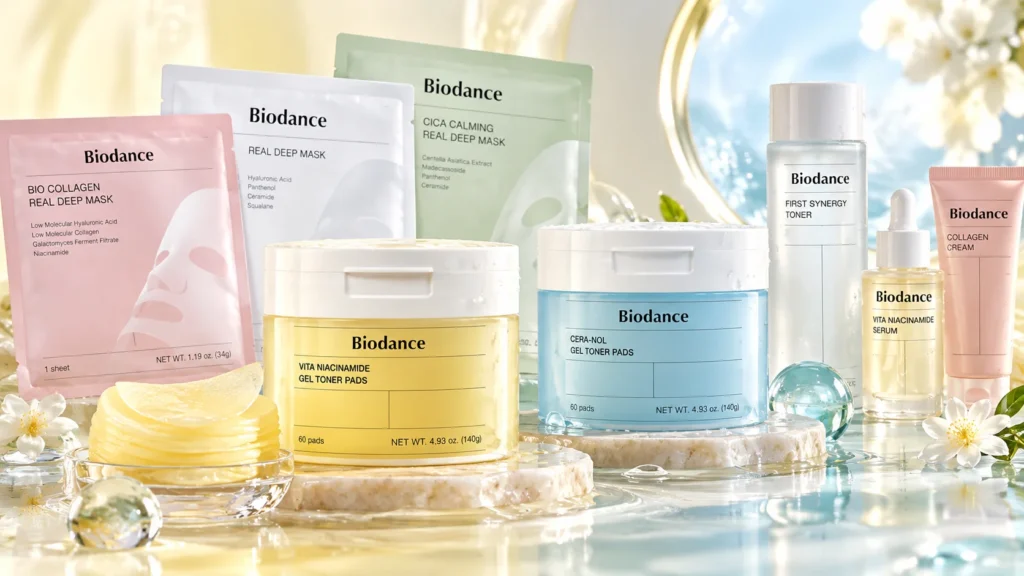 ژل تونر پد ویتا نیاسینامید ضد لک و روشن‌کننده بایودنس ۶۰ عددی | Biodance Vita Niacinamide Gel Toner Pads