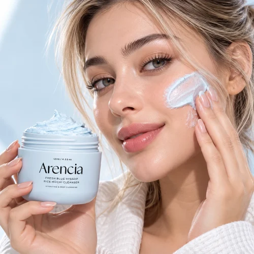 شوینده فومی موچی صورت آرنسیا آبی Fresh Blue Hyssop Rice Mochi Cleanser حجم 120 گرم