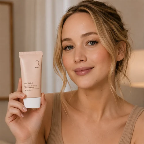 ضد آفتاب و پرایمر نامبوزین شماره 3 مدل Porcelain Base-skip Tone Up Beige SPF50+ PA++++