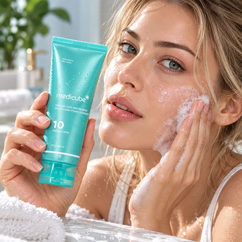 فوم شوینده عمیق صورت مدی‌کیوب Medicube Azelaic Acid Niacinamide Deep Clean Foam Cleanser