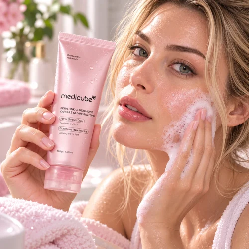 فوم شوینده کپسولی PDRN Pink Glutathione مدیکیوب