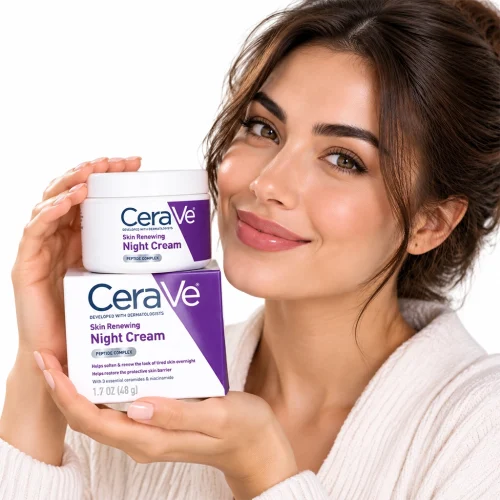 کرم شب بازسازی‌کننده سراوی Skin Renewing Night Cream حجم 48 گرم | آبرسان، ترمیم‌کننده و جوانساز پوست